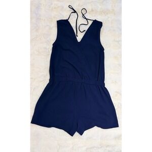 Way-In Clothing Co Navy Blue Surplice V-Neck Romper Small 3010-A-DAA